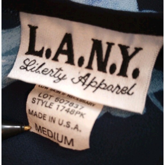 Y2K Dress Navy Blue Floral Roses Sleeveless Medium Grunge Whimisgoth Fairy USA - Picture 7 of 8